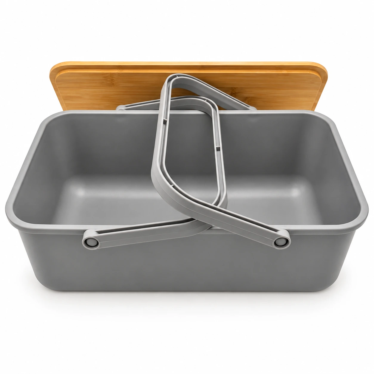 Handled Storage Basket with Bamboo Lid