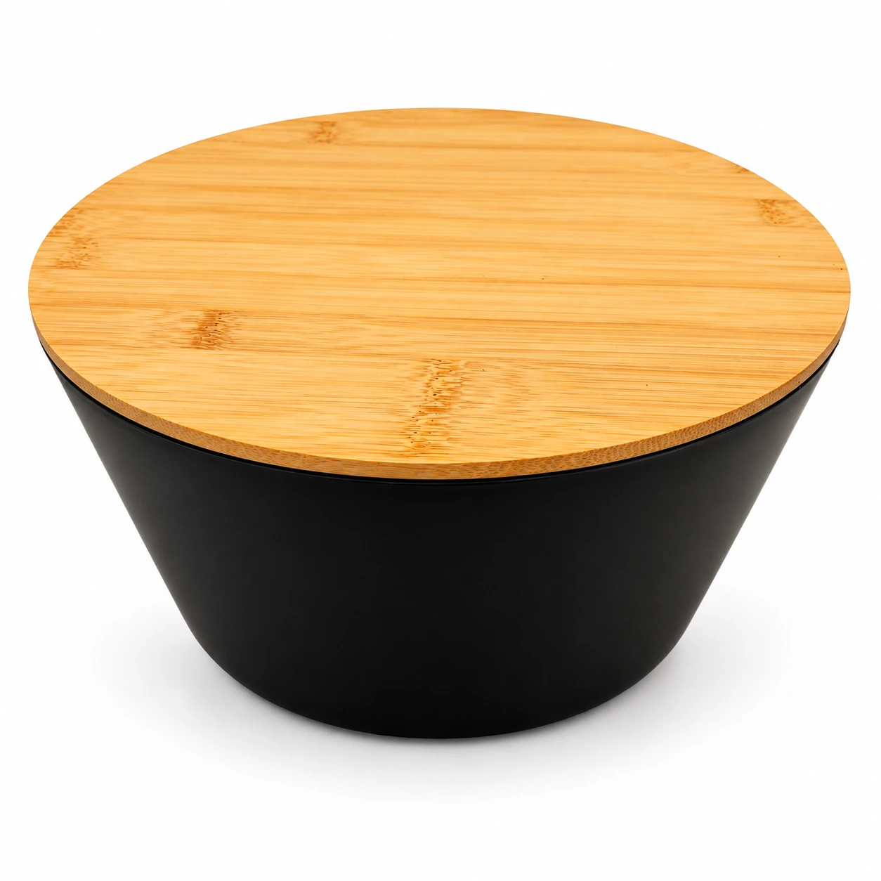 Round Storage Bin with Bamboo Lid