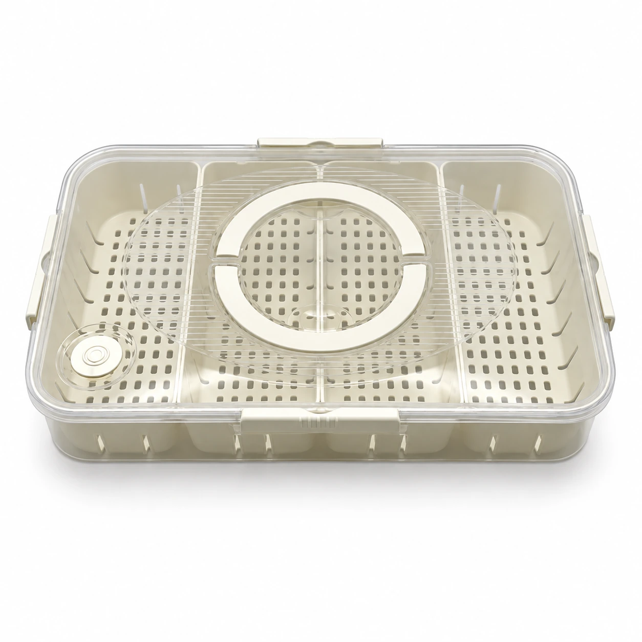 Long Food Keeper with Perforated Basket
