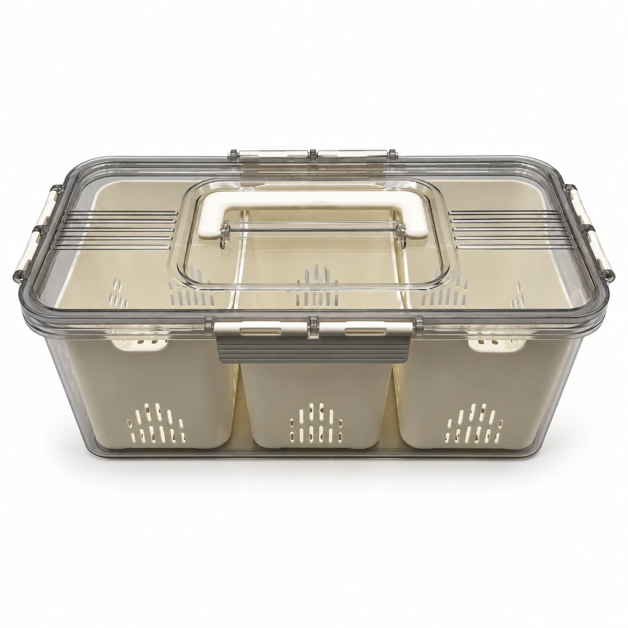 Long Deep Food Keeper with Drain Inserts