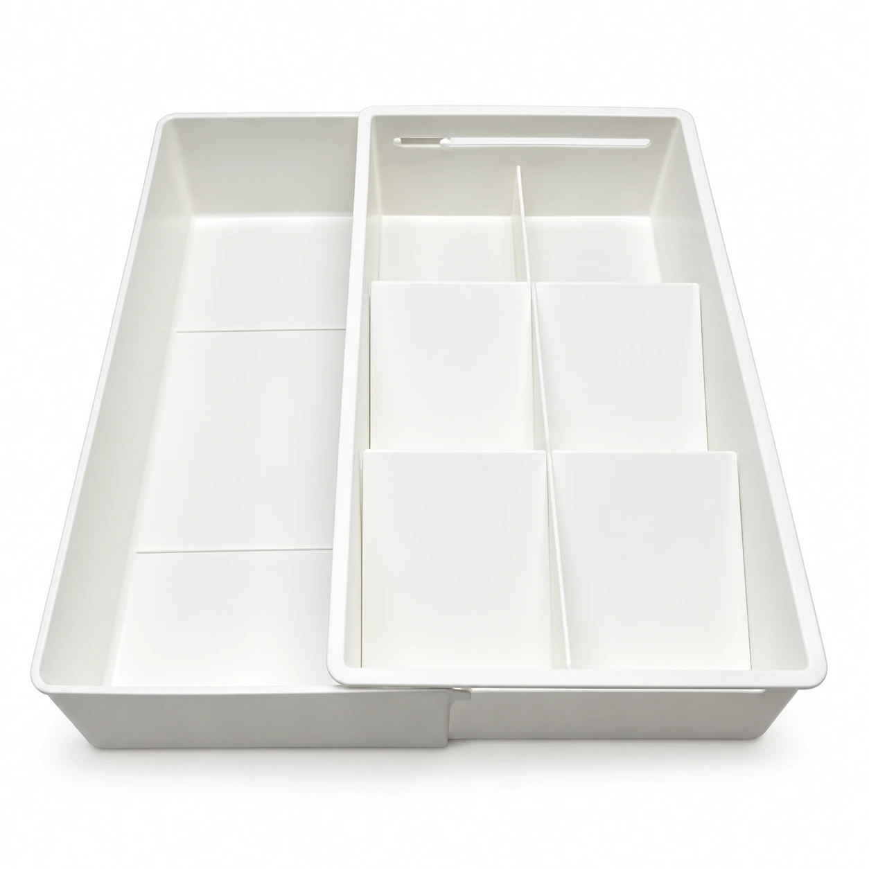 Expandable White Cutlery Organizer