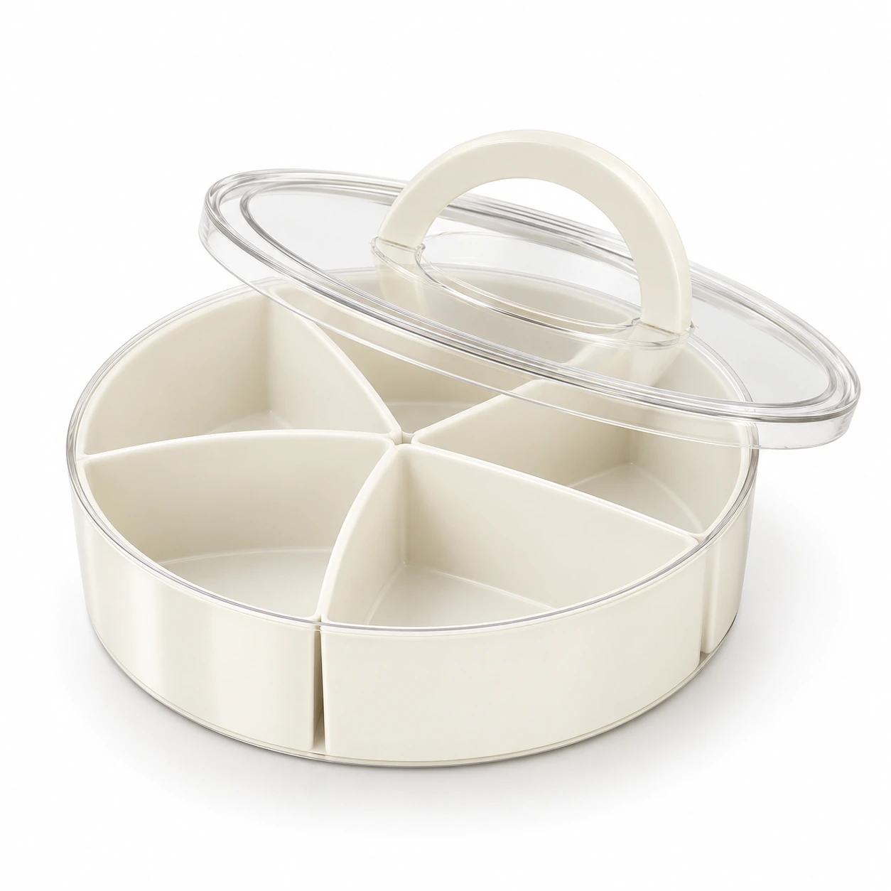 Round Divided Storage Box with Lid