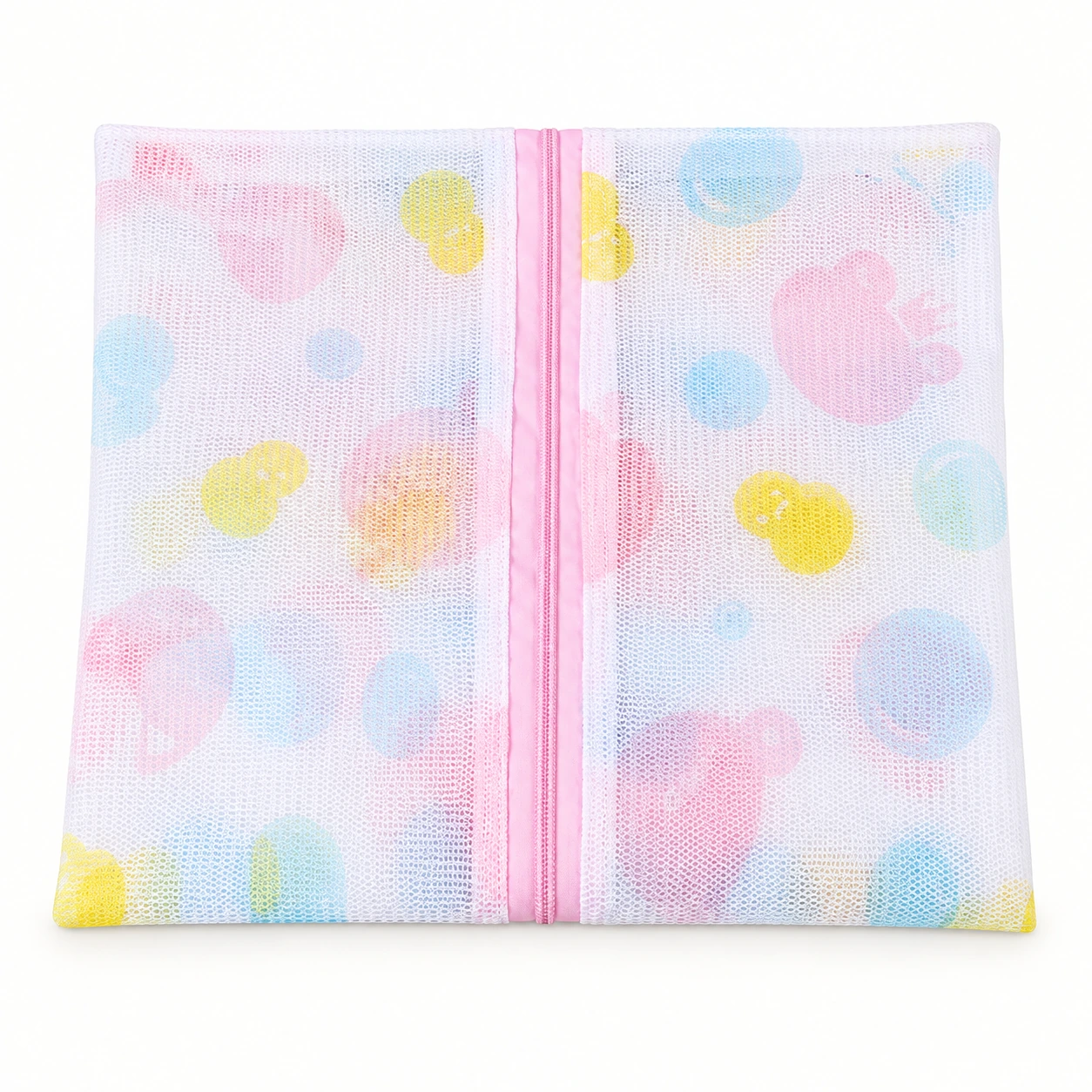Pastel-Print Mesh Laundry Bag with Zip