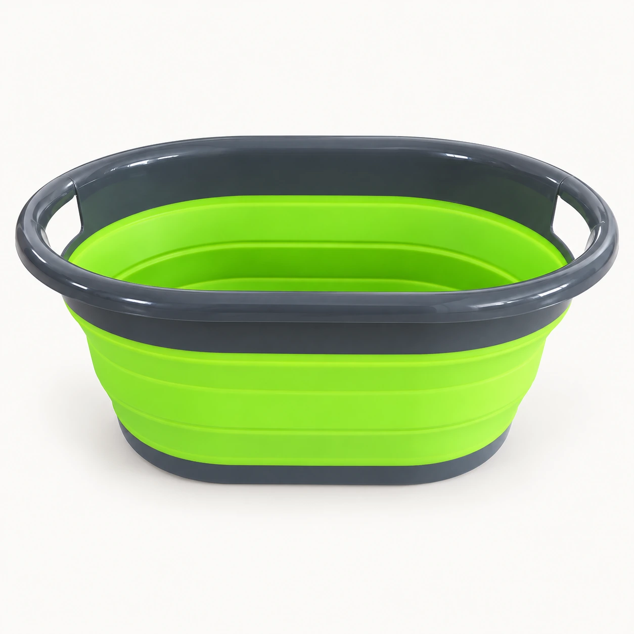 Lime-Green Collapsible Laundry Basket