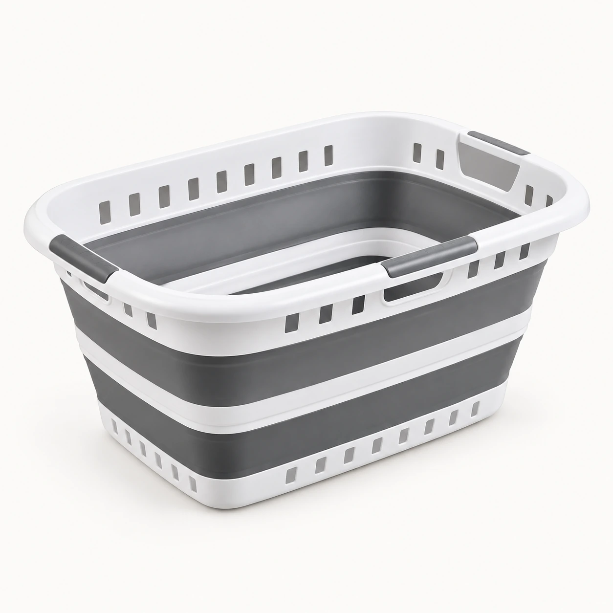 45L Collapsible Laundry Basket with Three Handles